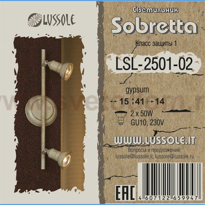 Светильник поворотный спот Lussole LSL-2501-02 SOBRETTA