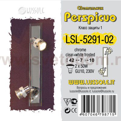 Светильник поворотный спот Lussole LSL-5291-02 PERSPICUO