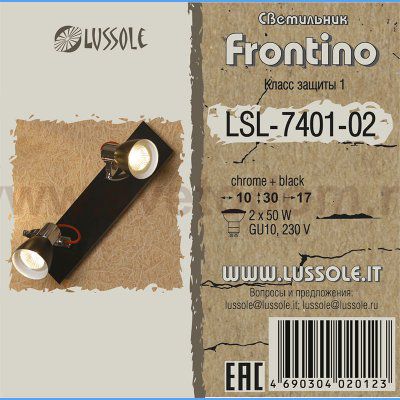 Светильник поворотный спот Lussole LSL-7401-02 FRONTINO