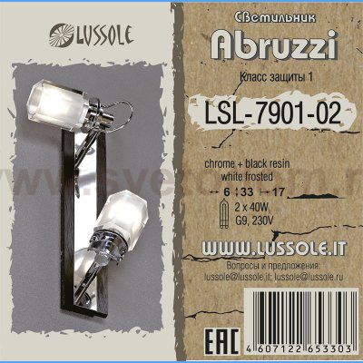 Светильник поворотный спот Lussole LSL-7901-02 ABRUZZI