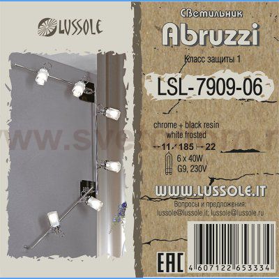 Светильник поворотный спот Lussole LSL-7909-06 ABRUZZI