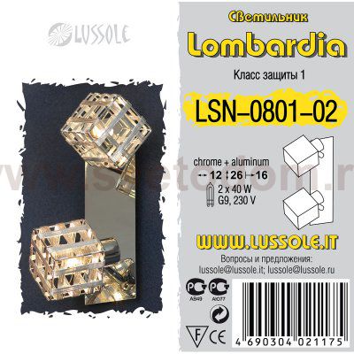 Светильник поворотный спот Lussole LSN-0801-02 LOMBARDIA