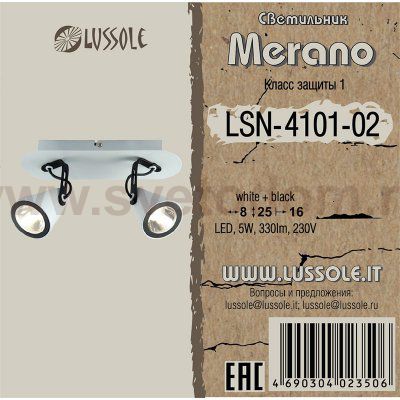 Светильник поворотный спот Lussole LSN-4101-02 MERANO