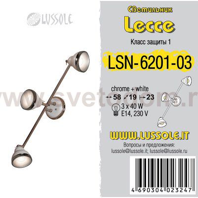 Светильник поворотный спот Lussole LSN-6201-03 LITTLETON