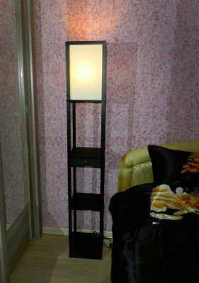 Торшер с полочками и ящиком цвета венге Colosseo 0333 Woodruff