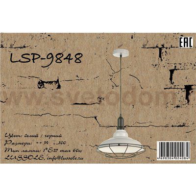 Светильник подвесной Lussole Loft lsp-9848
