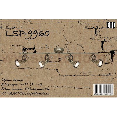 Светильник поворотный лофт Lussole Loft LSP-9960