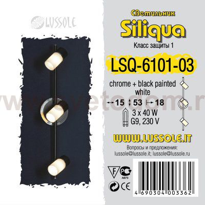 Светильник поворотный спот Lussole LSQ-6101-03 SILIQUA