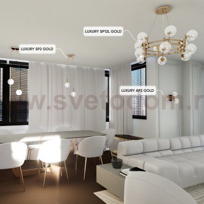 Люстра Crystallux LUXURY SP12L GOLD LUXURY