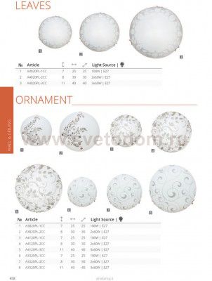 Светильник потолочный Arte lamp A4020PL-2CC LEAVES