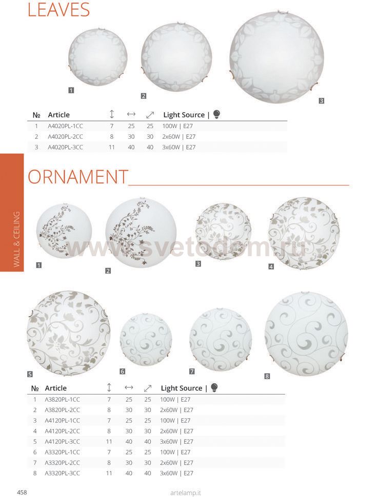 Светильник потолочный Arte lamp A4020PL-2CC LEAVES