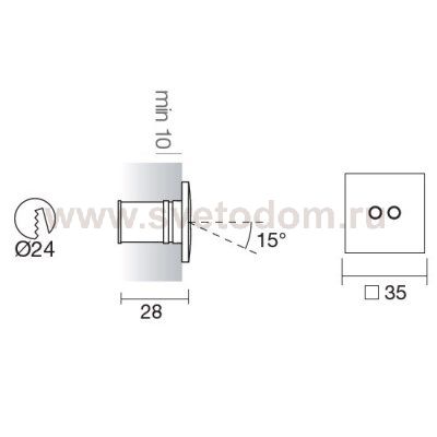 Встраиваемый светильник Linea Light 86179 Romim