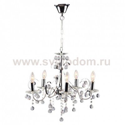 Светильник потолочный Luvr-CL60E14*5CH металл,стекло, хрусталь E14*60W*5