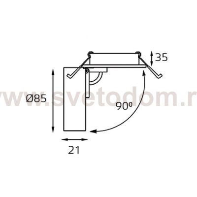 M03-006 black светильник  встраиваемый Italline