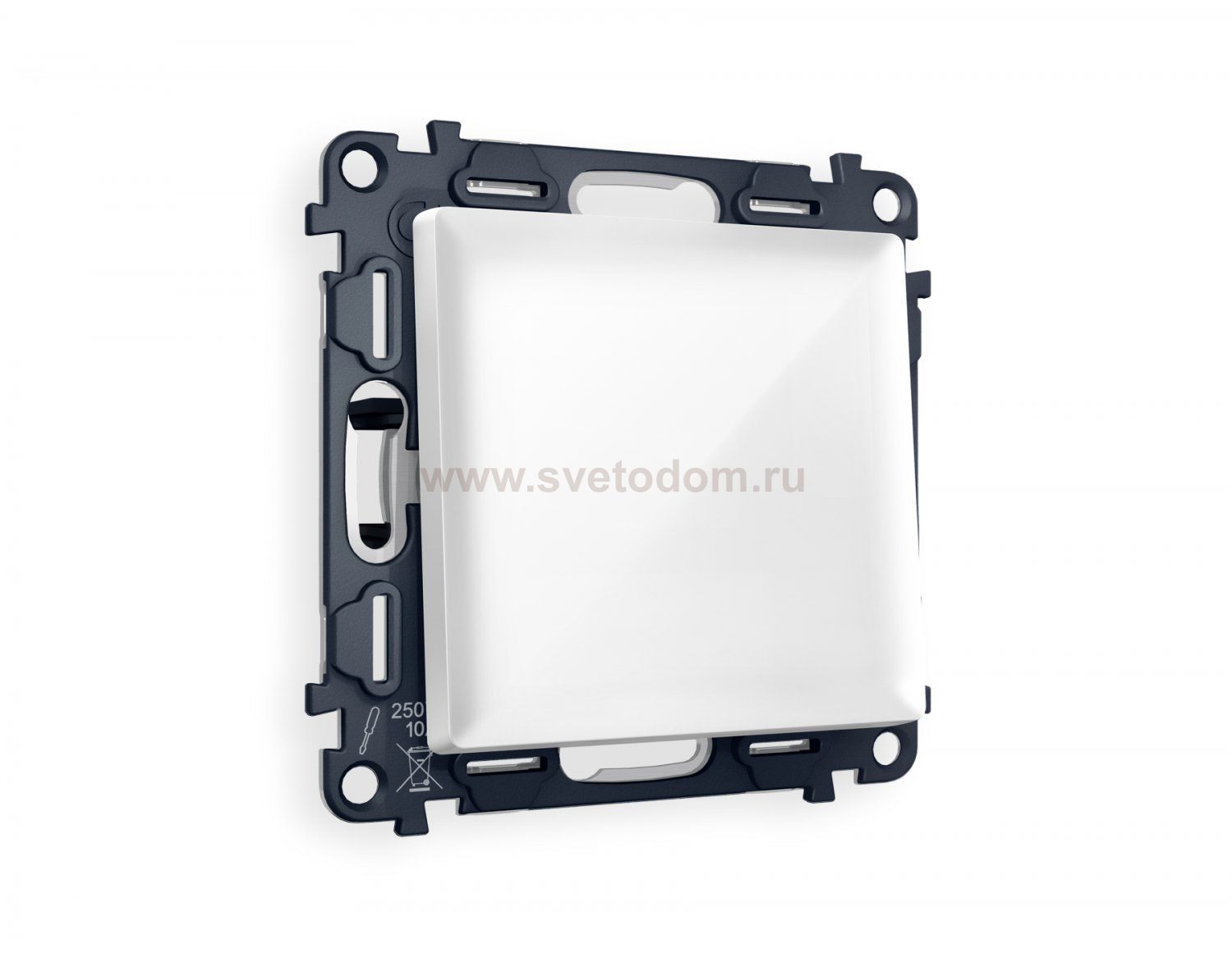 Комплект механизма 1-клавишного перекрестного выключателя ALFA MA101030 Белый глянец QUANT Ambrella Volt