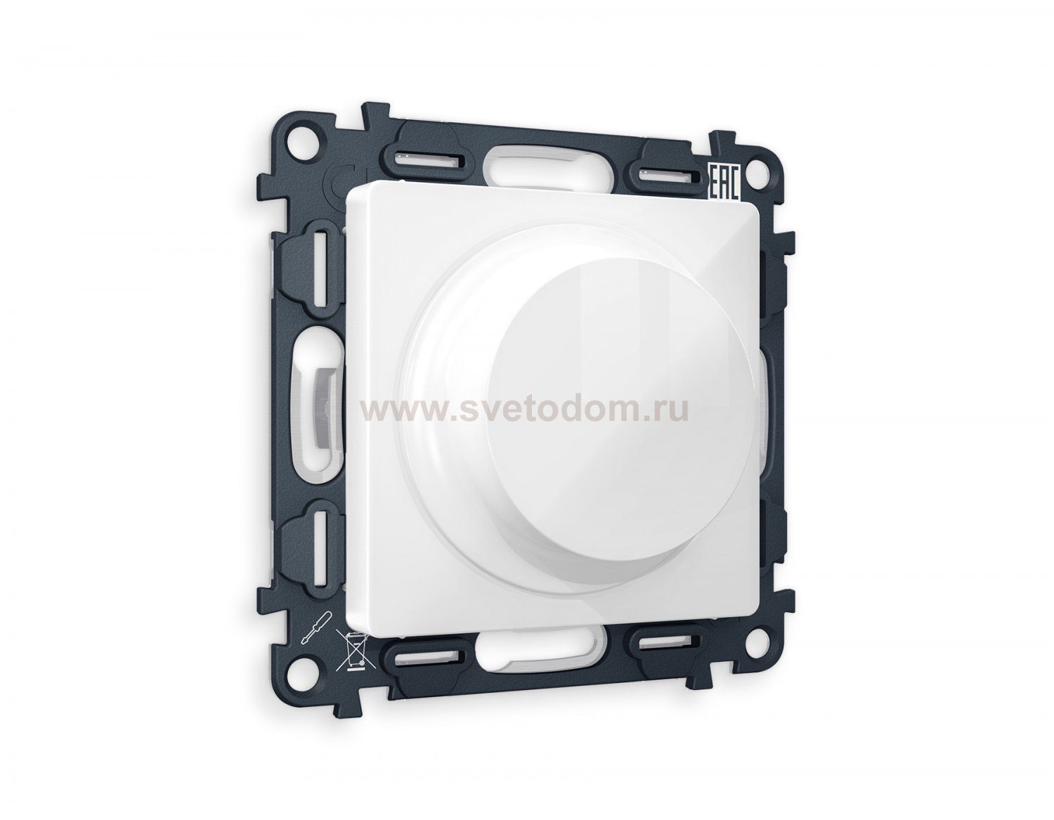 Комплект механизма светорегулятора универсального поворотно-нажимного ALFA MA105510 Белый глянец 25-600W/LED 5-300W QUANT Ambrella Volt