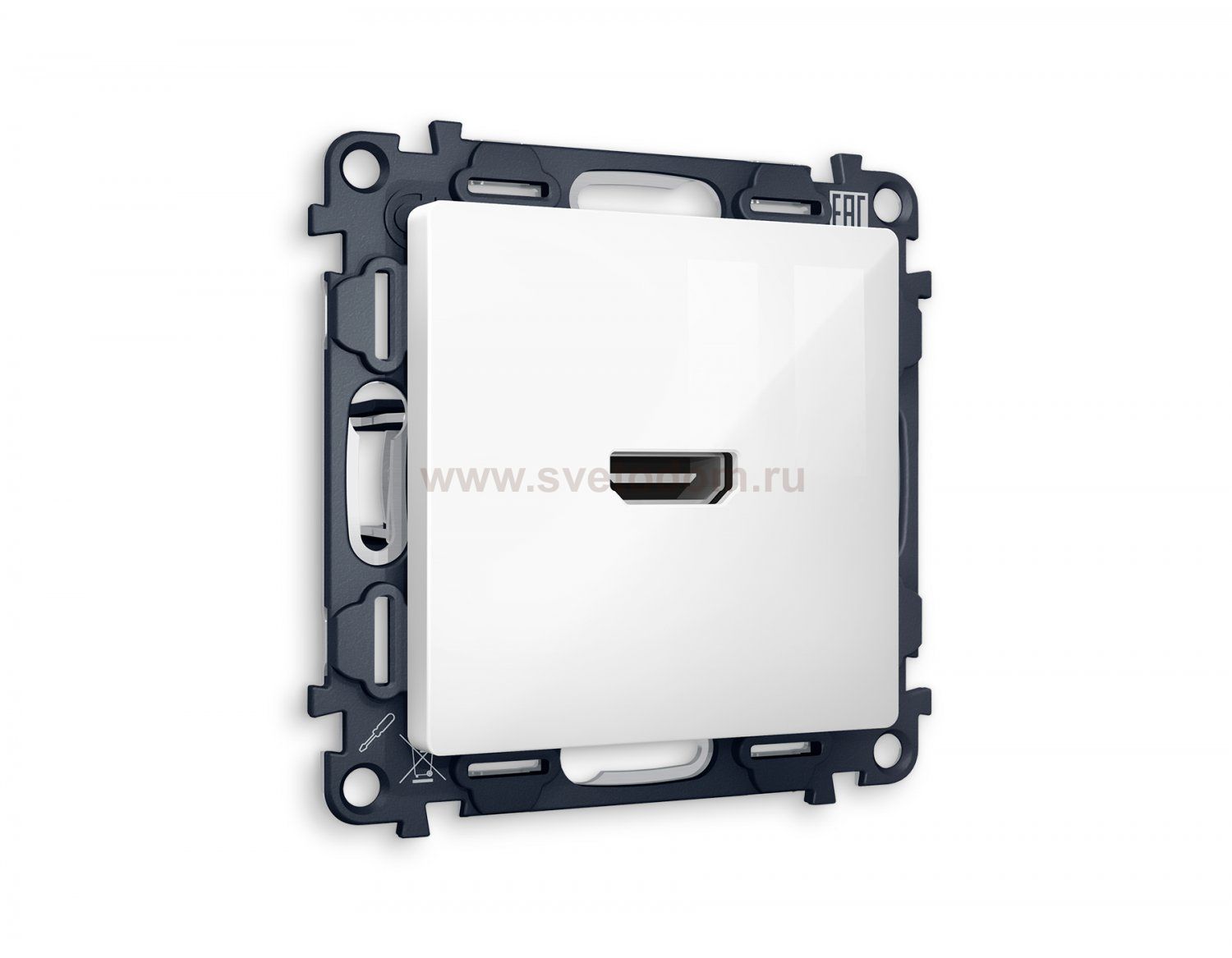 Комплект механизма розетки HDMI 2.0 ALFA MA114010 Белый глянец 40V/500mA 2.0GHz 5-18Gbit/s QUANT Ambrella Volt