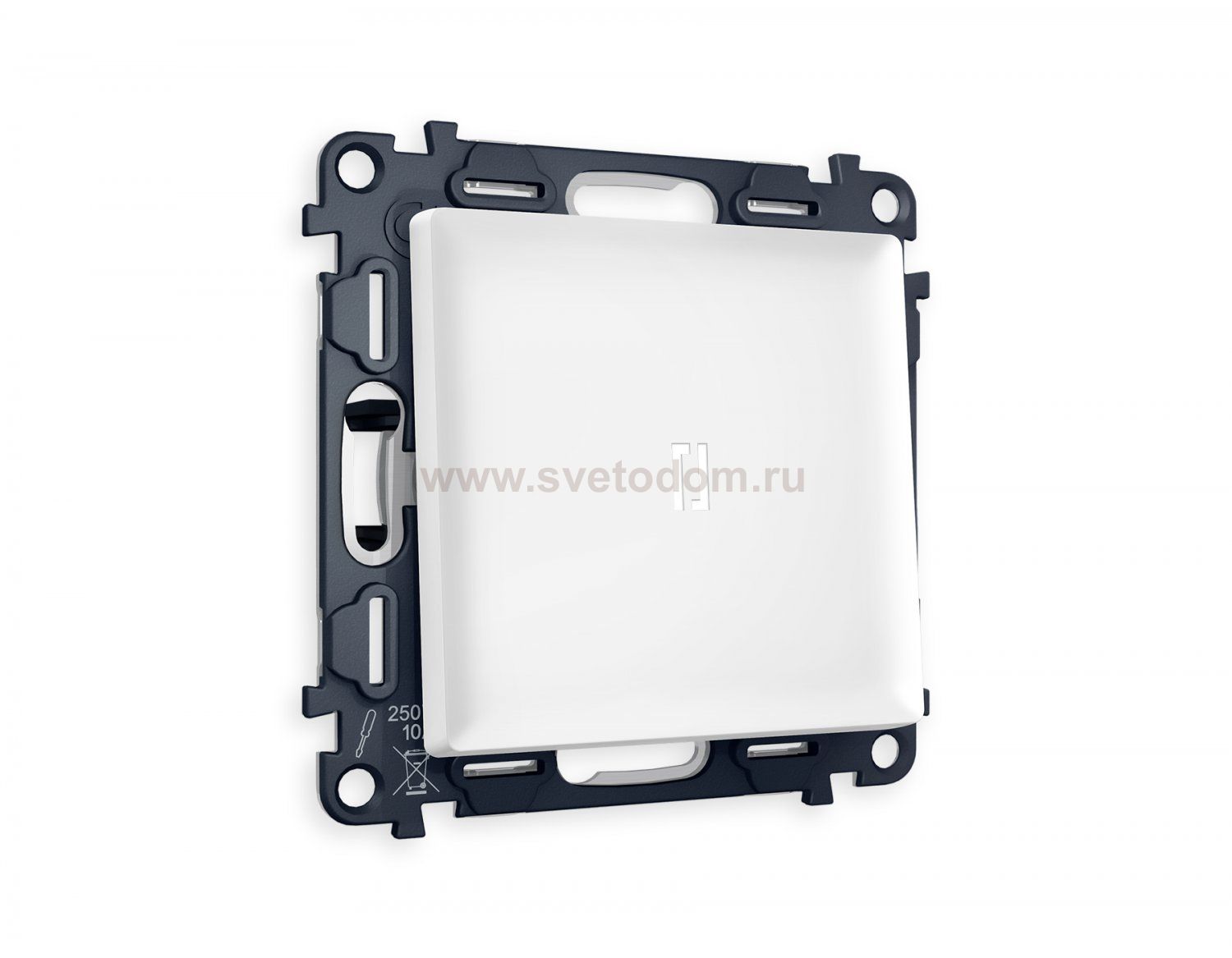 Комплект механизма 1-клавишного проходного выключателя с подсветкой 5600K ALFA MA122035 Белый матовый QUANT Ambrella Volt