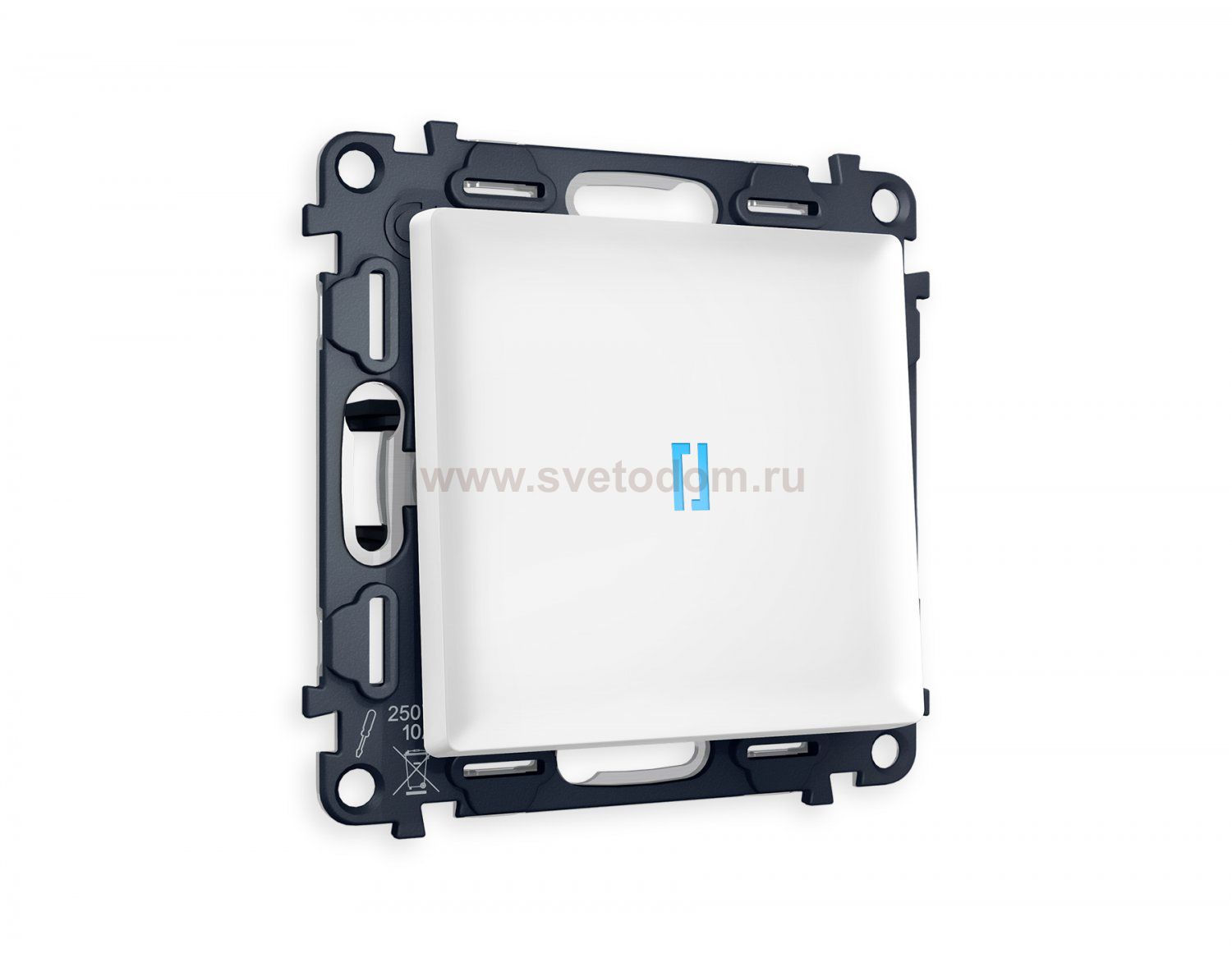 Комплект механизма 1-клавишного проходного выключателя с подсветкой 10000K ALFA MA122040 Белый матовый QUANT Ambrella Volt