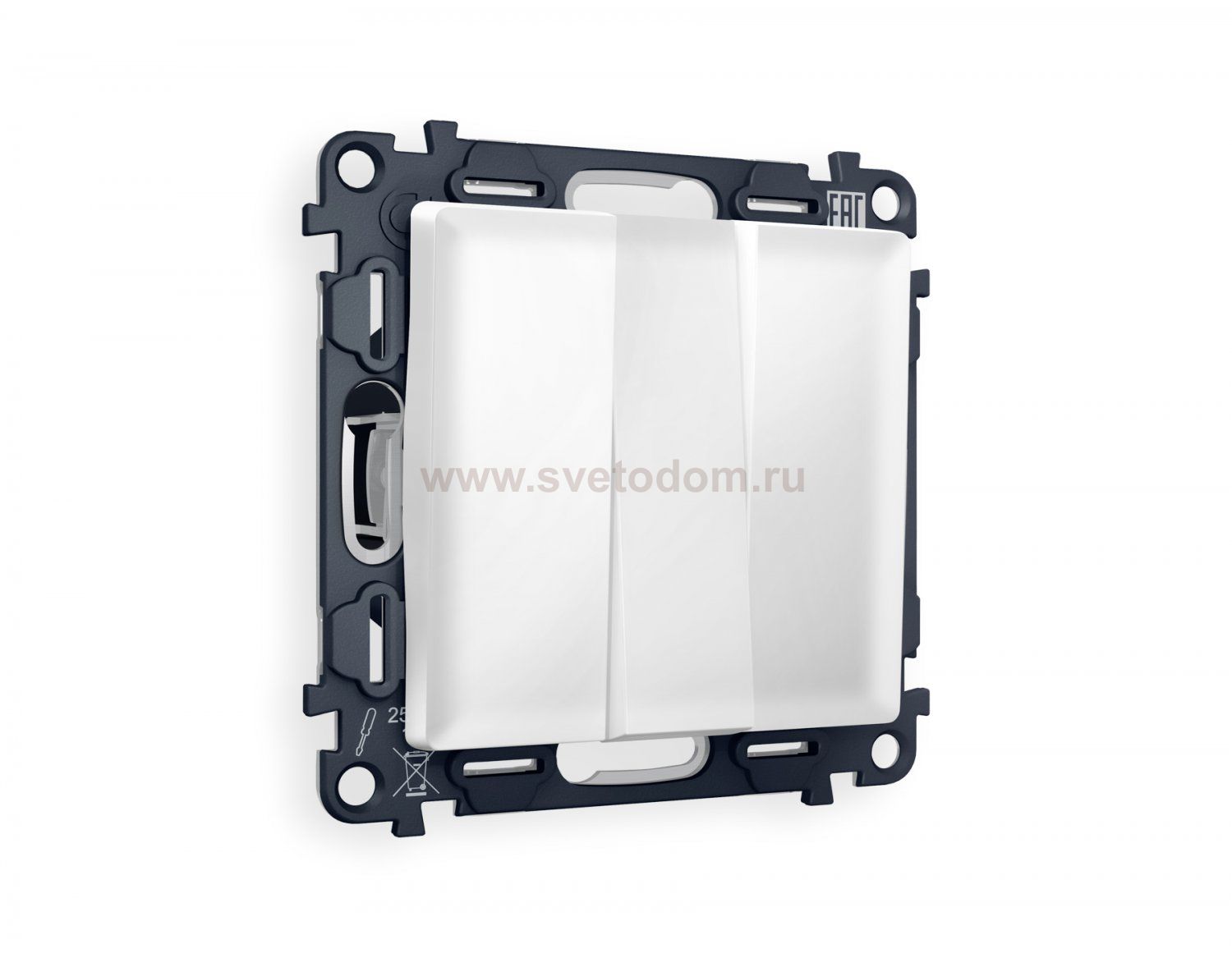 Комплект механизма 3-клавишного выключателя ALFA MA125010 Белый матовый QUANT Ambrella Volt