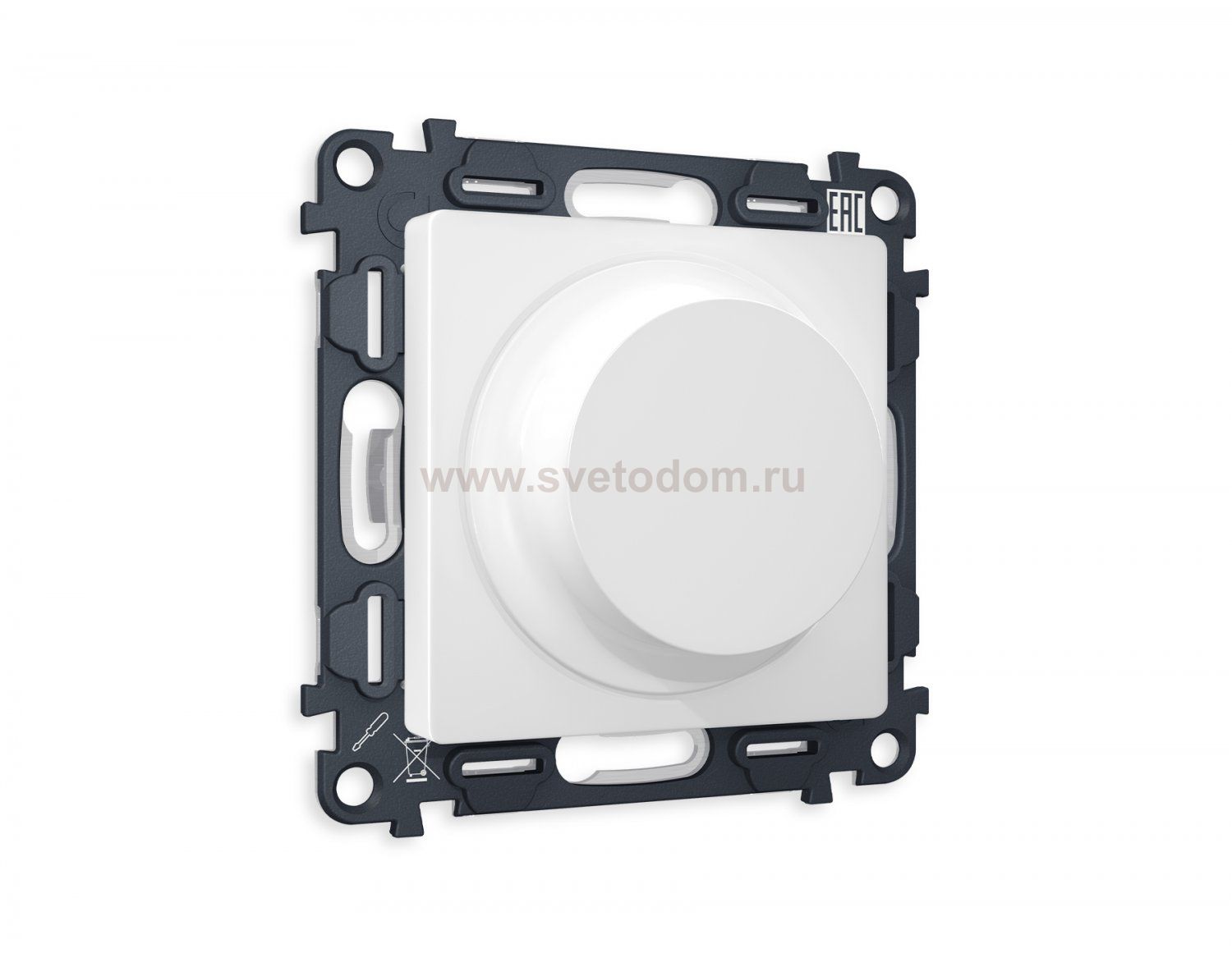 Комплект механизма светорегулятора универсального поворотно-нажимного ALFA MA125510 Белый матовый 25-600W/LED 5-300W QUANT Ambrella Volt