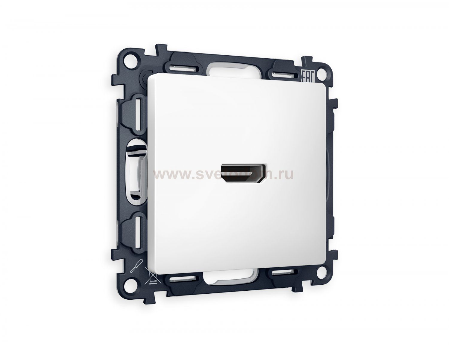 Комплект механизма розетки HDMI 2.0 ALFA MA134010 Белый матовый 40V/500mA 2.0GHz 5-18Gbit/s QUANT Ambrella Volt