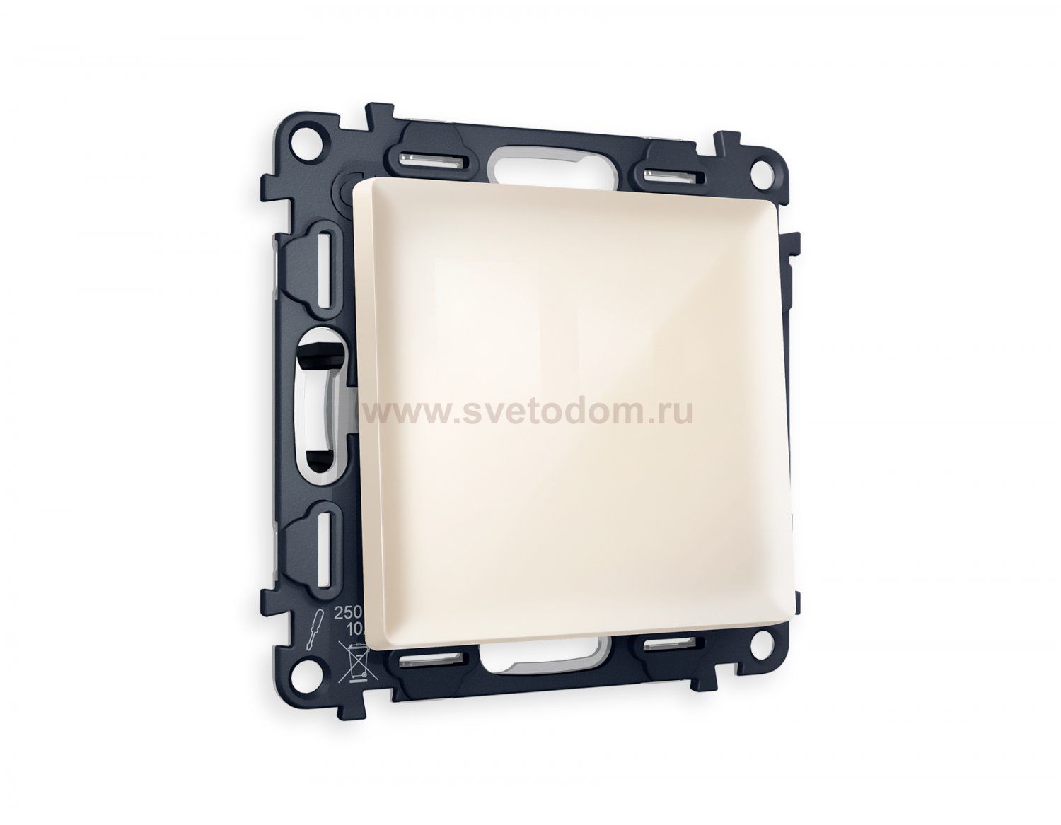 Комплект механизма 1-клавишного проходного выключателя ALFA MA301020 Бежевый глянец QUANT Ambrella Volt