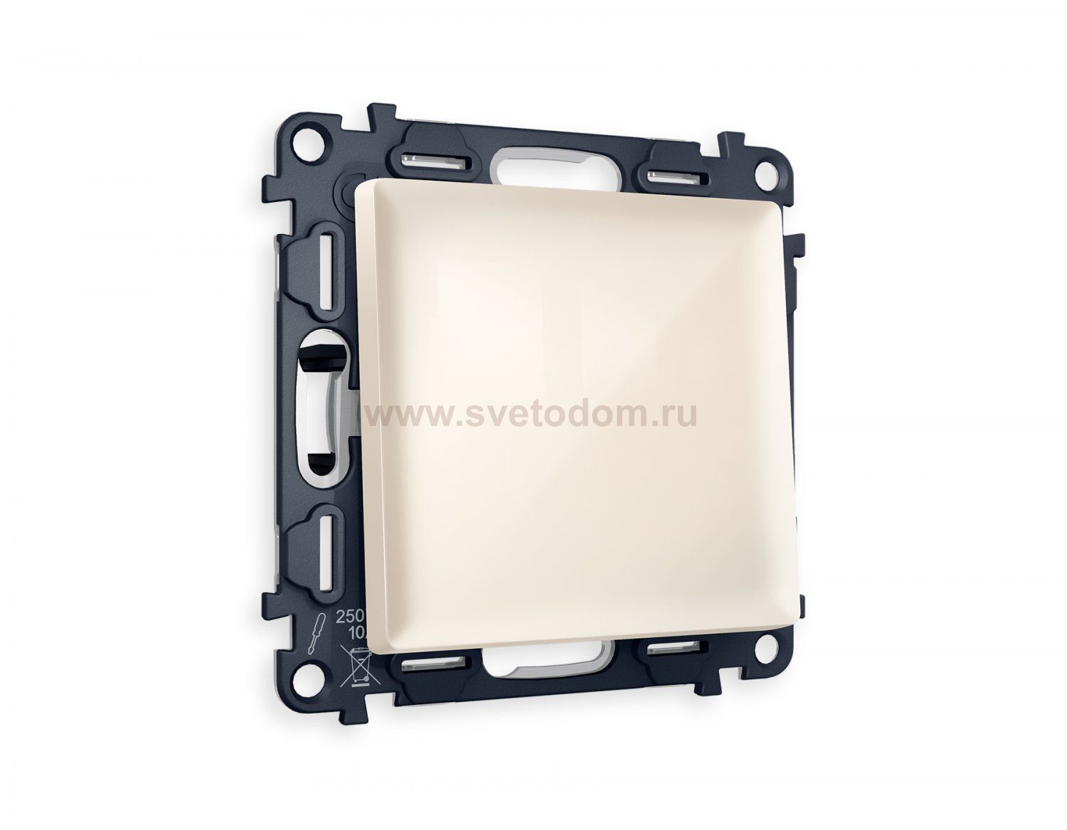 Комплект механизма 1-клавишного перекрестного выключателя ALFA MA301030 Бежевый глянец QUANT Ambrella Volt