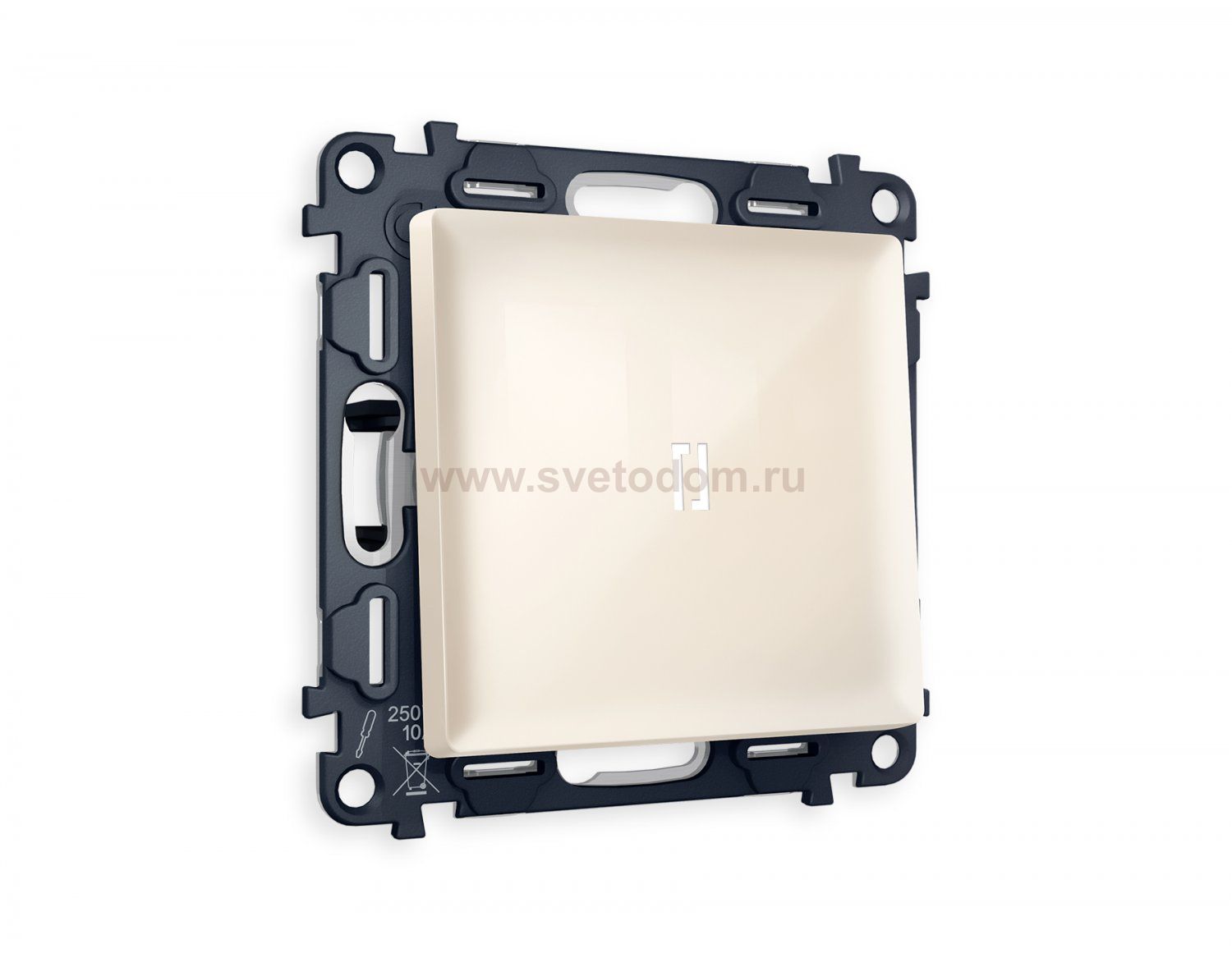 Комплект механизма 1-клавишного выключателя с подсветкой 5600K ALFA MA302015 Бежевый глянец QUANT Ambrella Volt