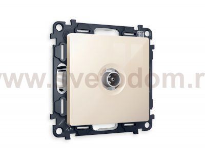 Комплект механизма TV розетки оконечной ALFA MA313010 Бежевый глянец 50-870 MHz 1dB QUANT Ambrella Volt