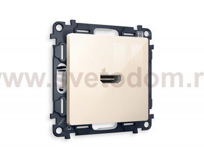 Комплект механизма розетки HDMI 2.0 ALFA MA314010 Бежевый глянец 40V/500mA 2.0GHz 5-18Gbit/s QUANT Ambrella Volt
