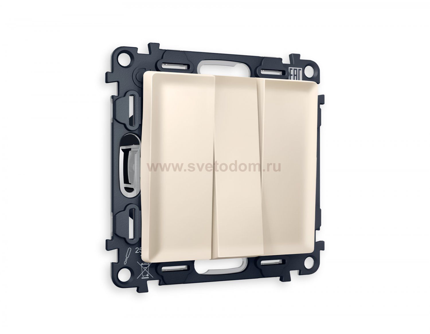 Комплект механизма 3-клавишного выключателя ALFA MA325010 Бежевый матовый QUANT Ambrella Volt