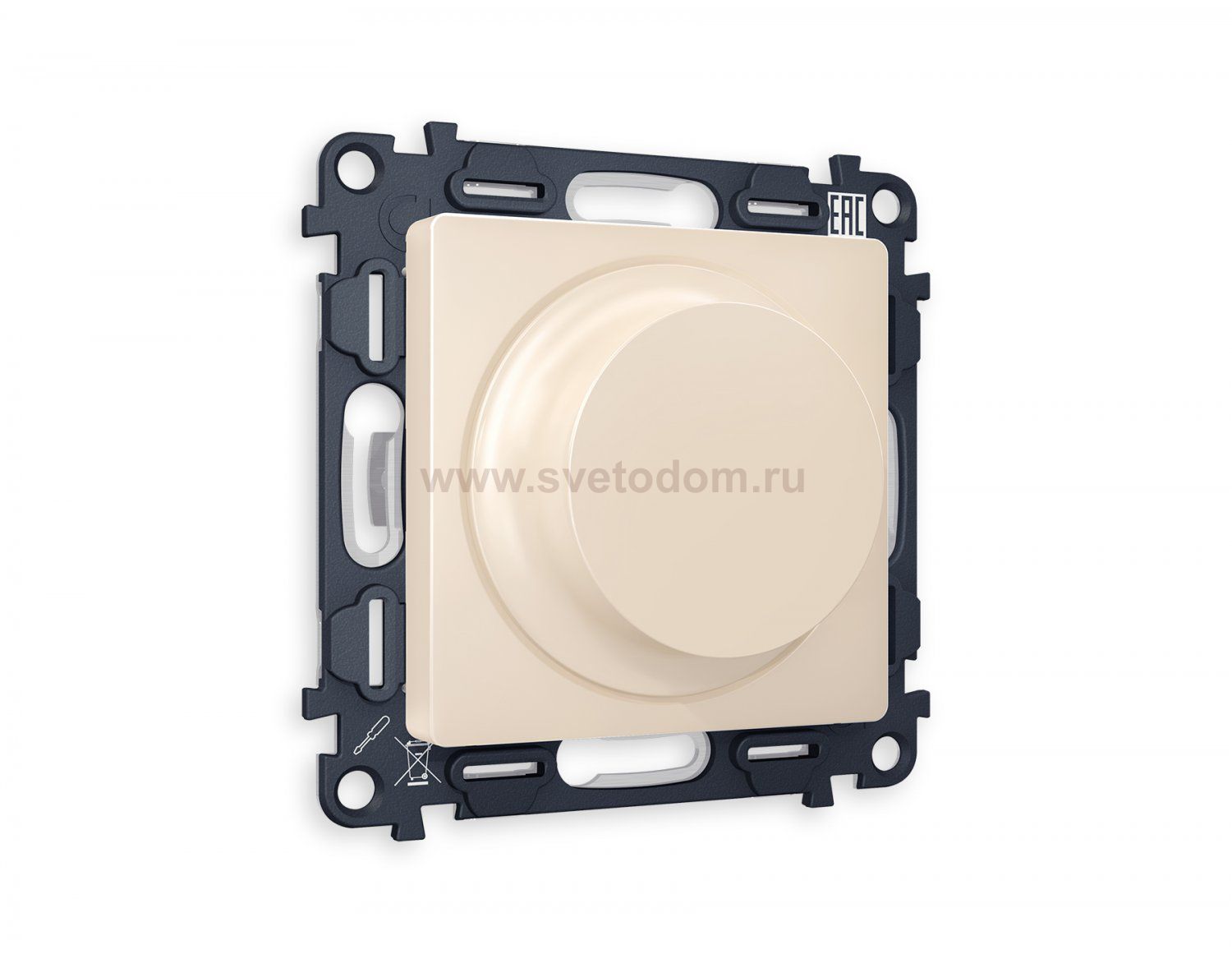 Комплект механизма светорегулятора универсального поворотно-нажимного ALFA MA325510 Бежевый матовый 25-600W/LED 5-300W QUANT Ambrella Volt