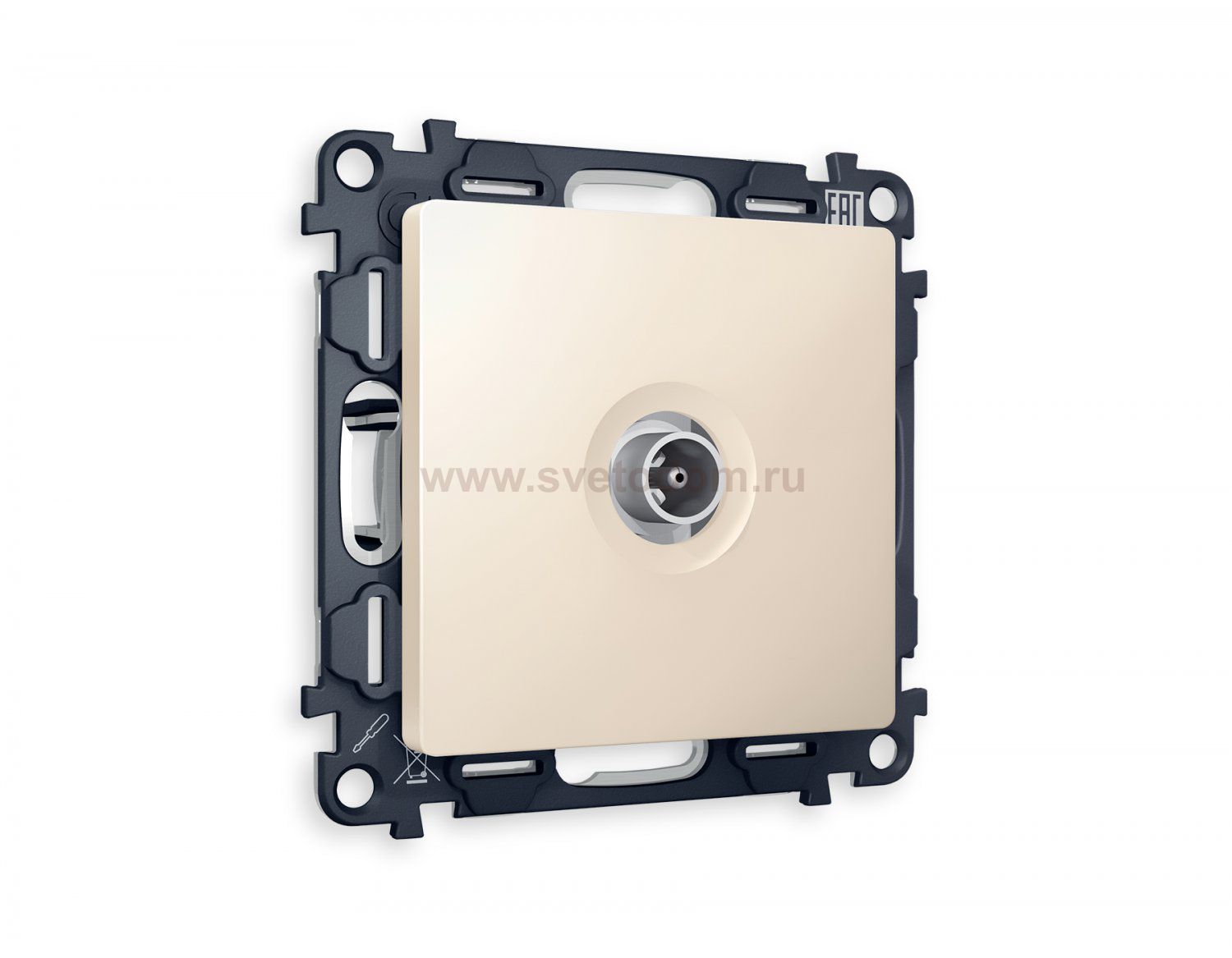 Комплект механизма TV розетки оконечной ALFA MA333010 Бежевый матовый 50-870 MHz 1dB QUANT Ambrella Volt