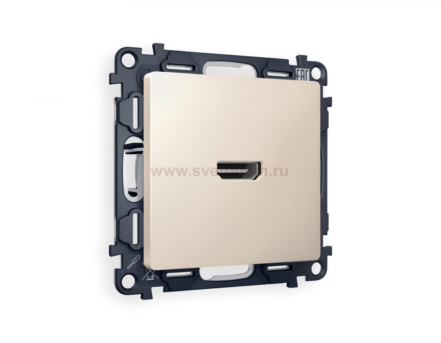 Комплект механизма розетки HDMI 2.0 ALFA MA334010 Бежевый матовый 40V/500mA 2.0GHz 5-18Gbit/s QUANT Ambrella Volt