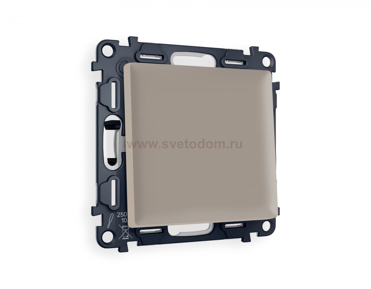 Комплект механизма 1-клавишного выключателя ALFA MA361010 Серо-бежевый матовый QUANT Ambrella Volt