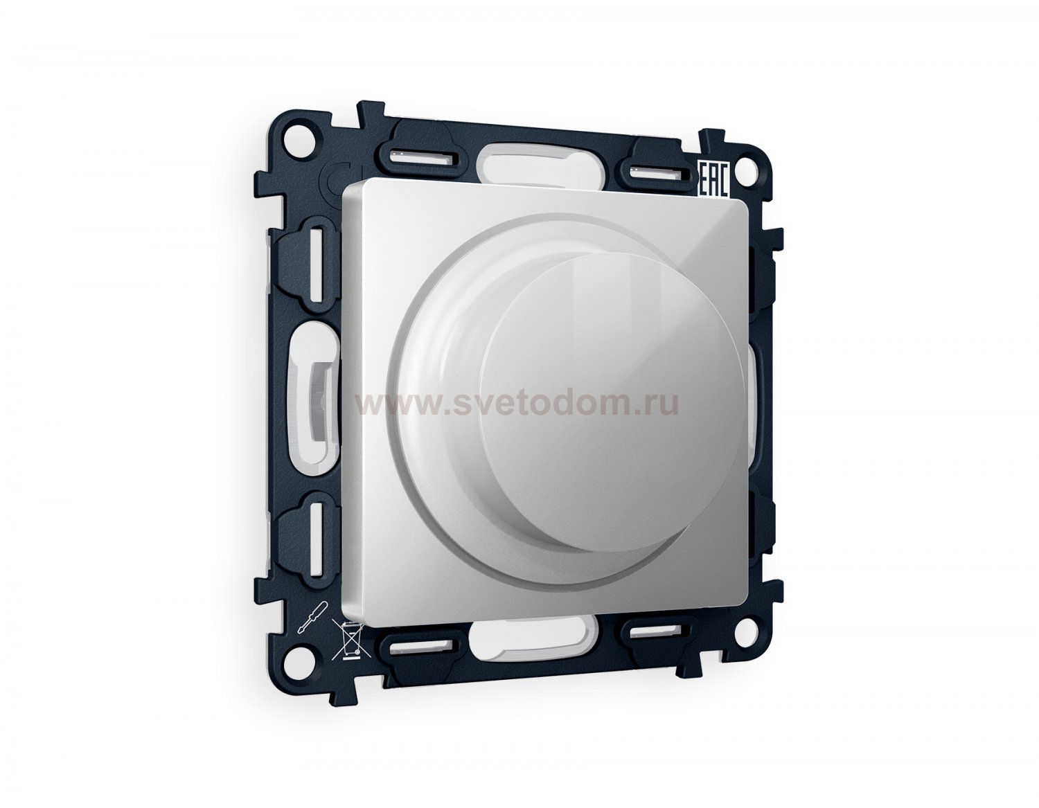 Комплект механизма светорегулятора универсального поворотно-нажимного ALFA MA405510 Серебро глянец  25-600W/LED 5-300W QUANT Ambrella Volt