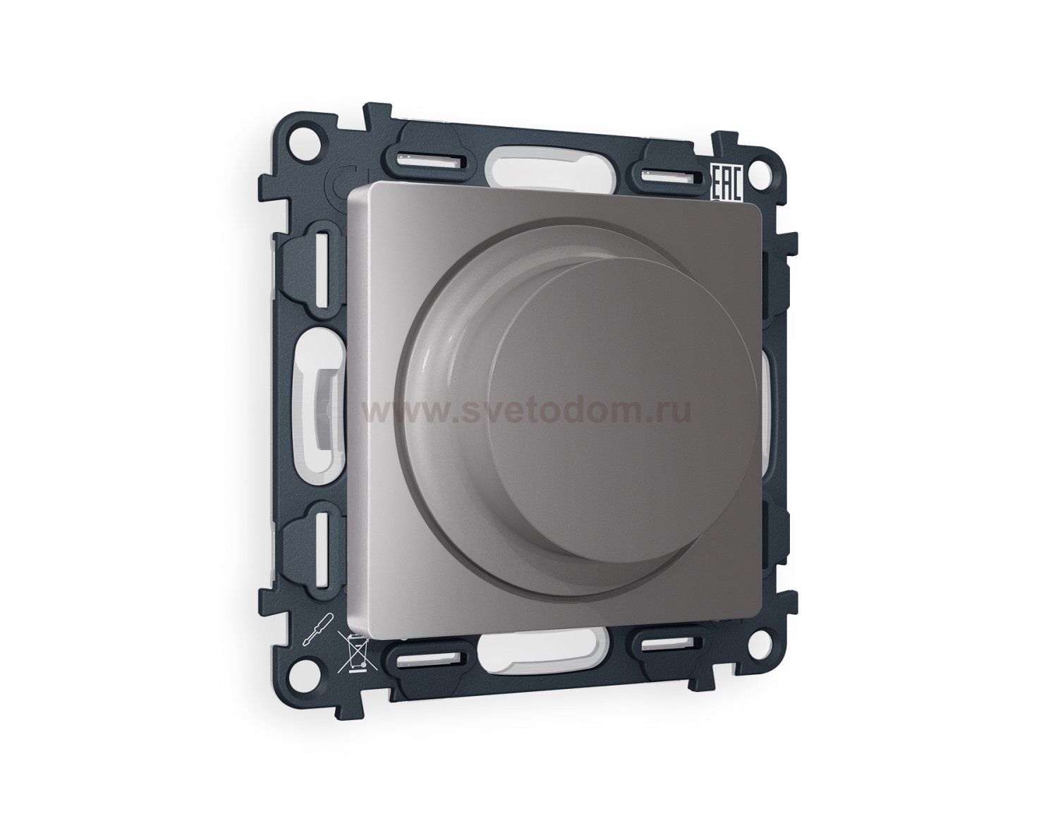 Комплект механизма светорегулятора универсального поворотно-нажимного ALFA MA505510 Сталь матовый 25-600W/LED 5-300W QUANT Ambrella Volt