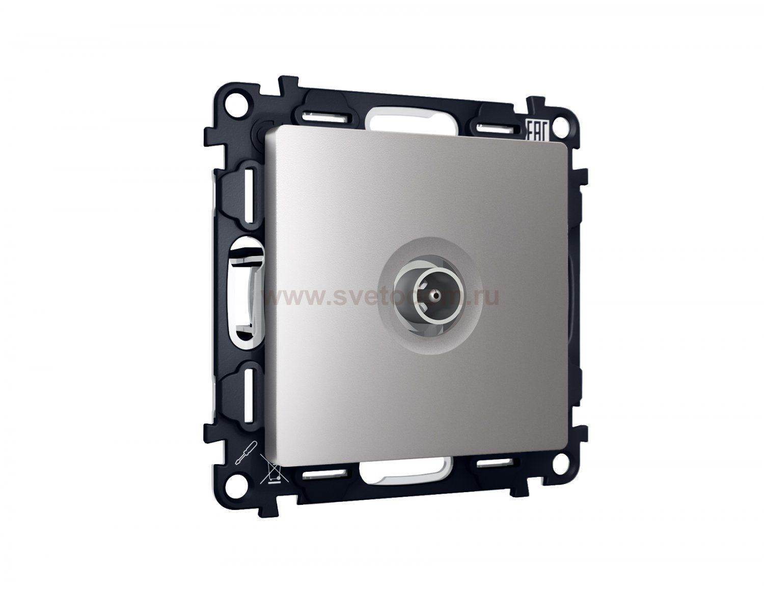 Комплект механизма TV розетки оконечной ALFA MA513010 Сталь матовый 50-870 MHz 1dB QUANT Ambrella Volt