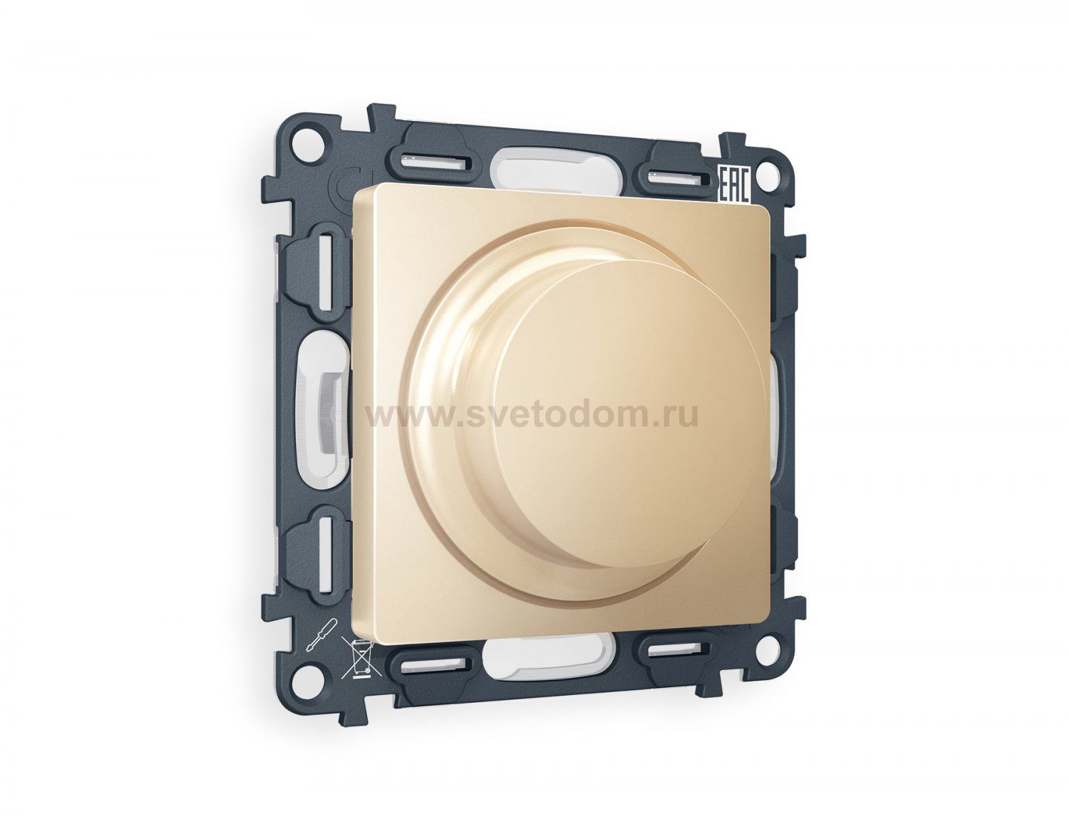 Комплект механизма светорегулятора универсального поворотно-нажимного ALFA MA605510 Шампань  25-600W/LED 5-300W QUANT Ambrella Volt