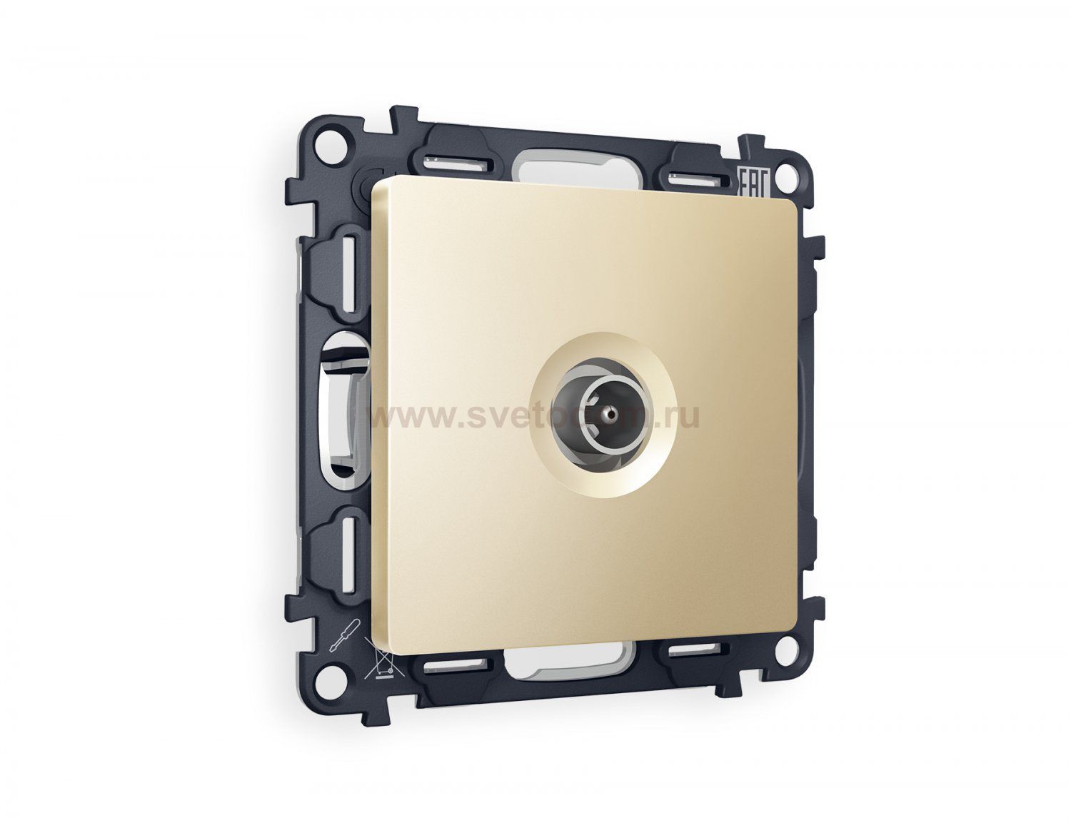 Комплект механизма TV розетки оконечной ALFA MA613010 Шампань 50-870 MHz 1dB QUANT Ambrella Volt