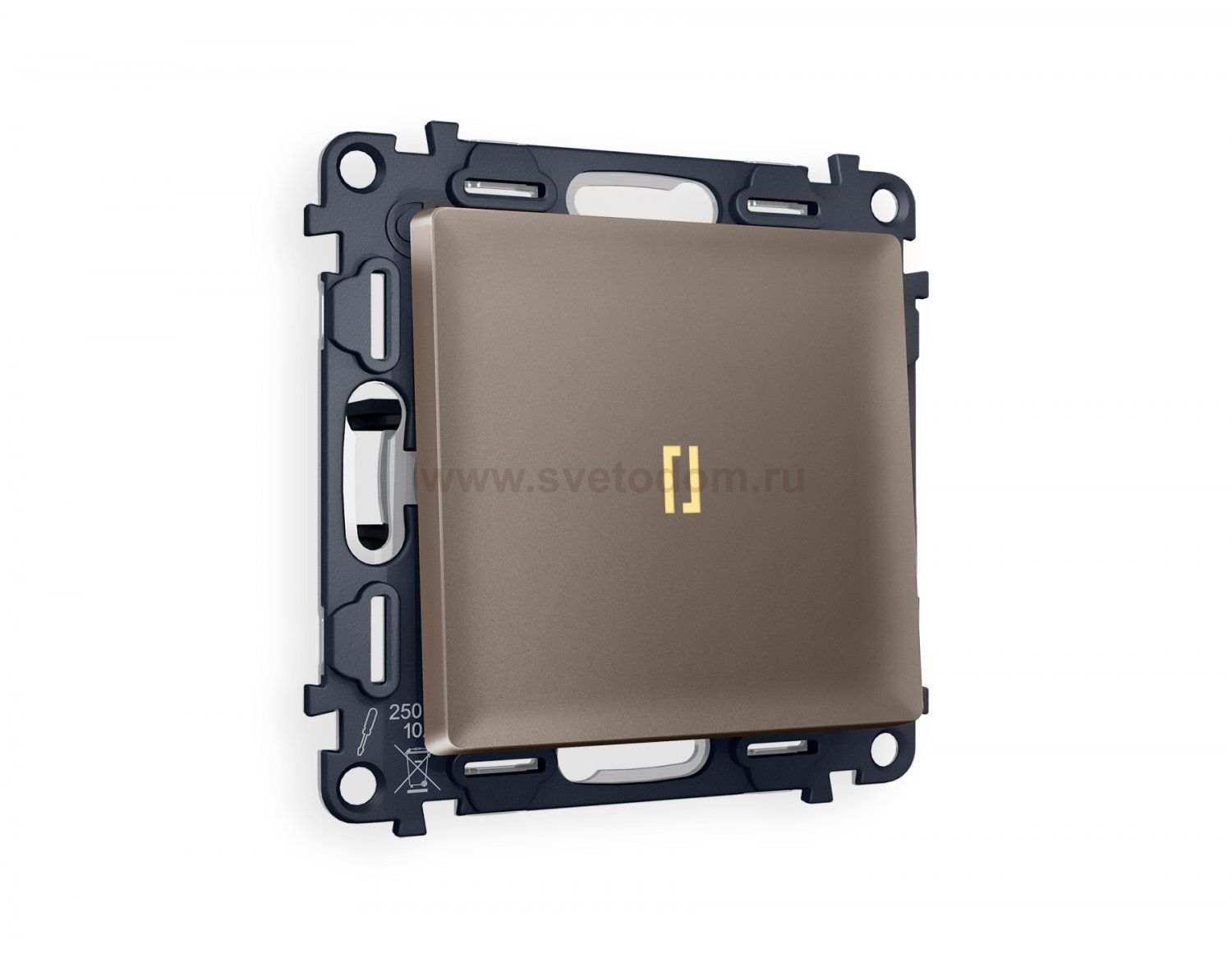 Комплект механизма 1-клавишного выключателя с подсветкой 3200K ALFA MA632010 Темная бронза матовый QUANT Ambrella Volt