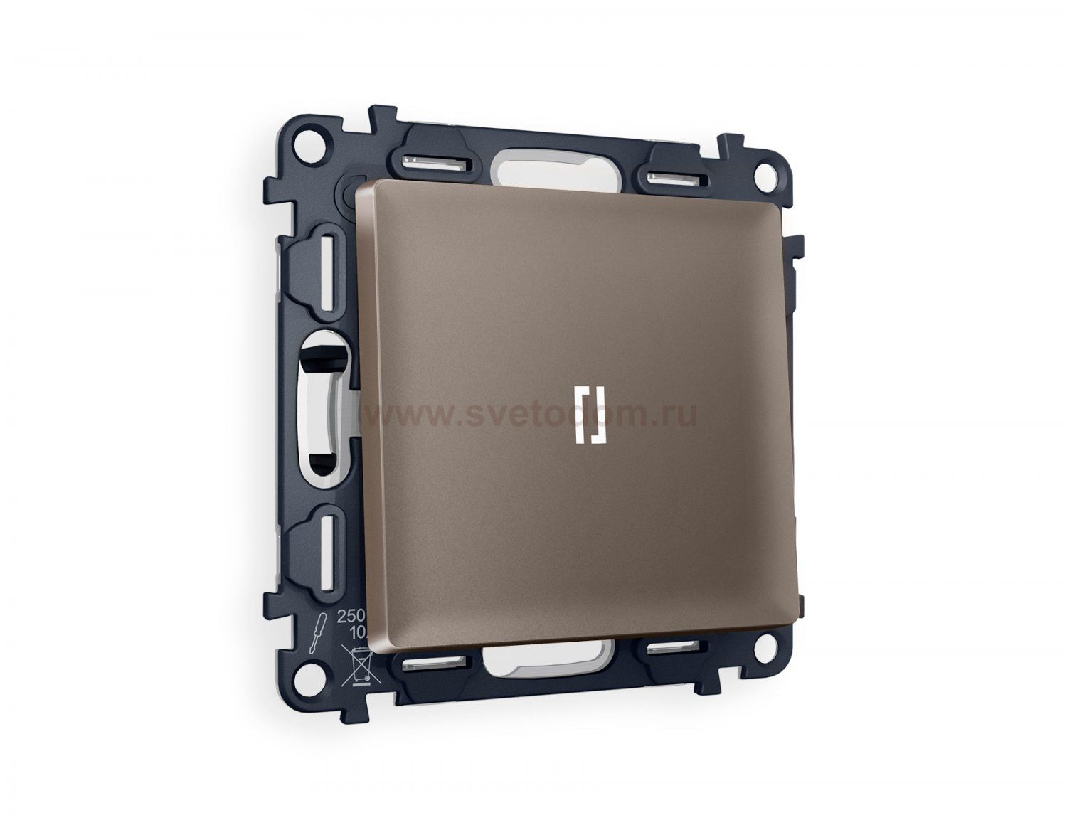 Комплект механизма 1-клавишного выключателя с подсветкой 5600K ALFA MA632015 Темная бронза матовый QUANT Ambrella Volt