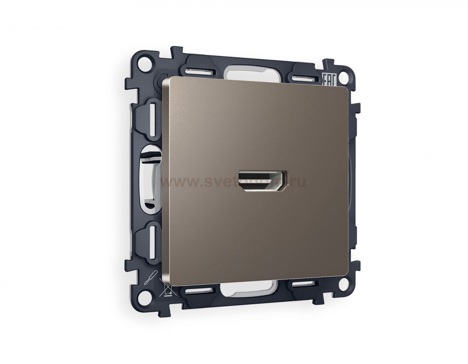 Комплект механизма розетки HDMI 2.0 ALFA MA644010 Темна бронза матовый 40V/500mA 2.0GHz 5-18Gbit/s QUANT Ambrella Volt