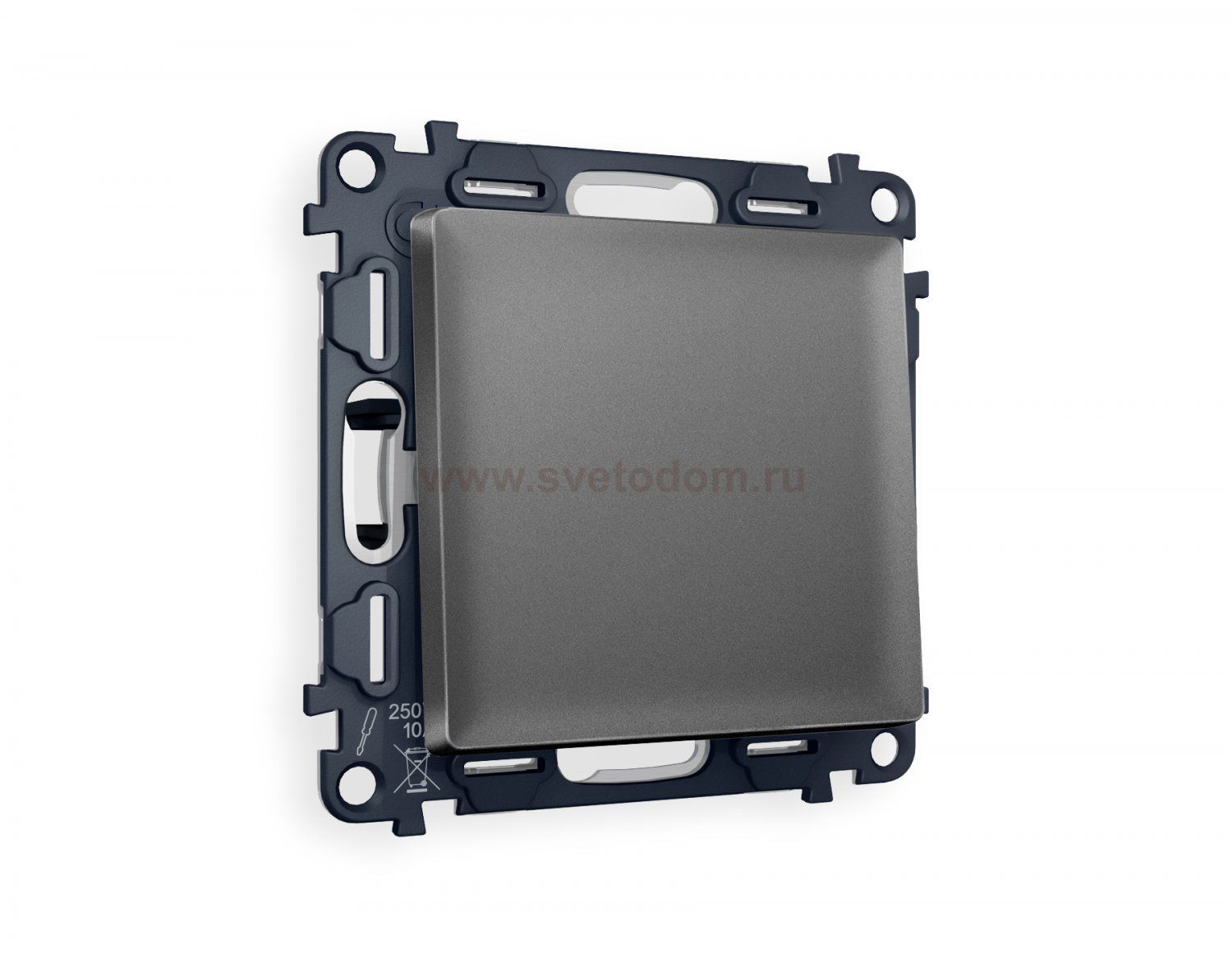 Комплект механизма 1-клавишного проходного выключателя ALFA MA651020 Антрацит серый QUANT Ambrella Volt