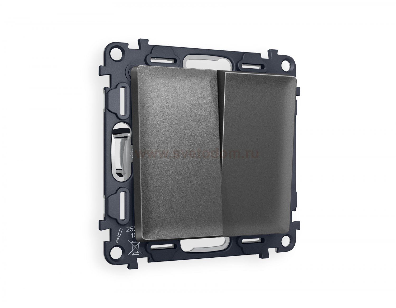 Комплект механизма 2-клавишного выключателя ALFA MA653010 Антрацит серый QUANT Ambrella Volt