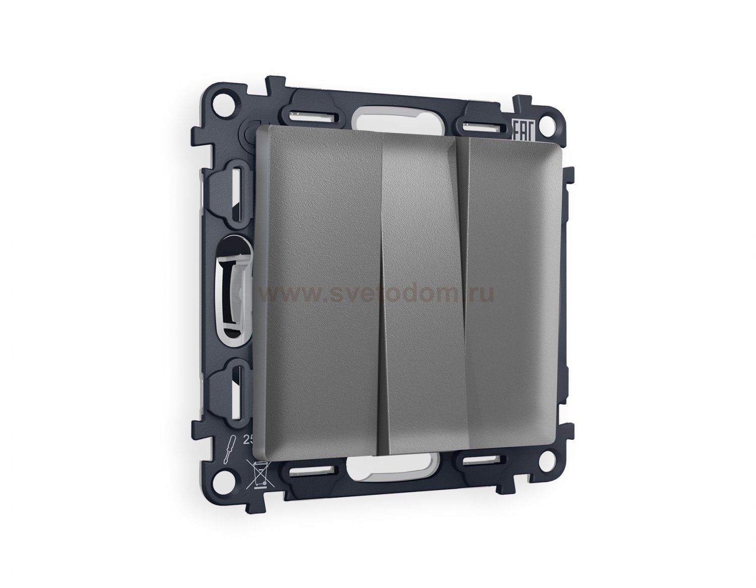 Комплект механизма 3-клавишного выключателя ALFA MA655010 Антрацит серый QUANT Ambrella Volt