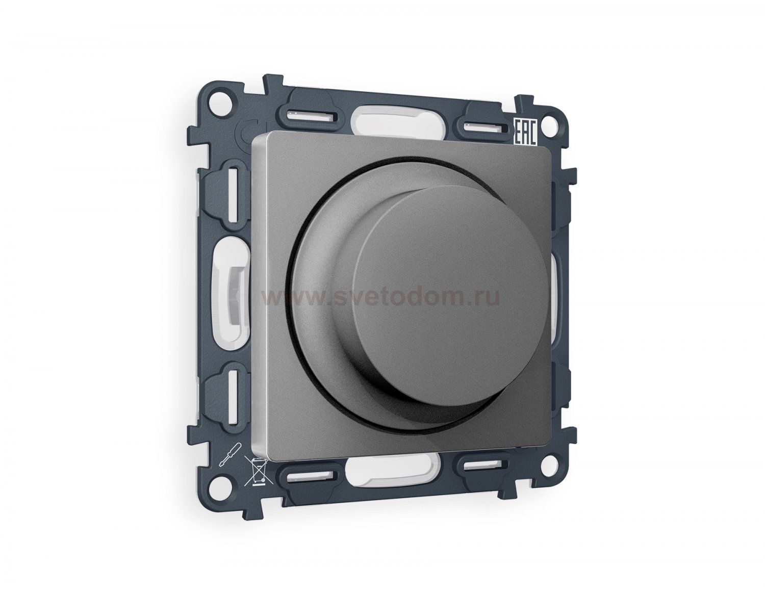 Комплект механизма светорегулятора универсального поворотно-нажимного ALFA MA655510 Антрацит серый 25-600W/LED 5-300W QUANT Ambrella Volt