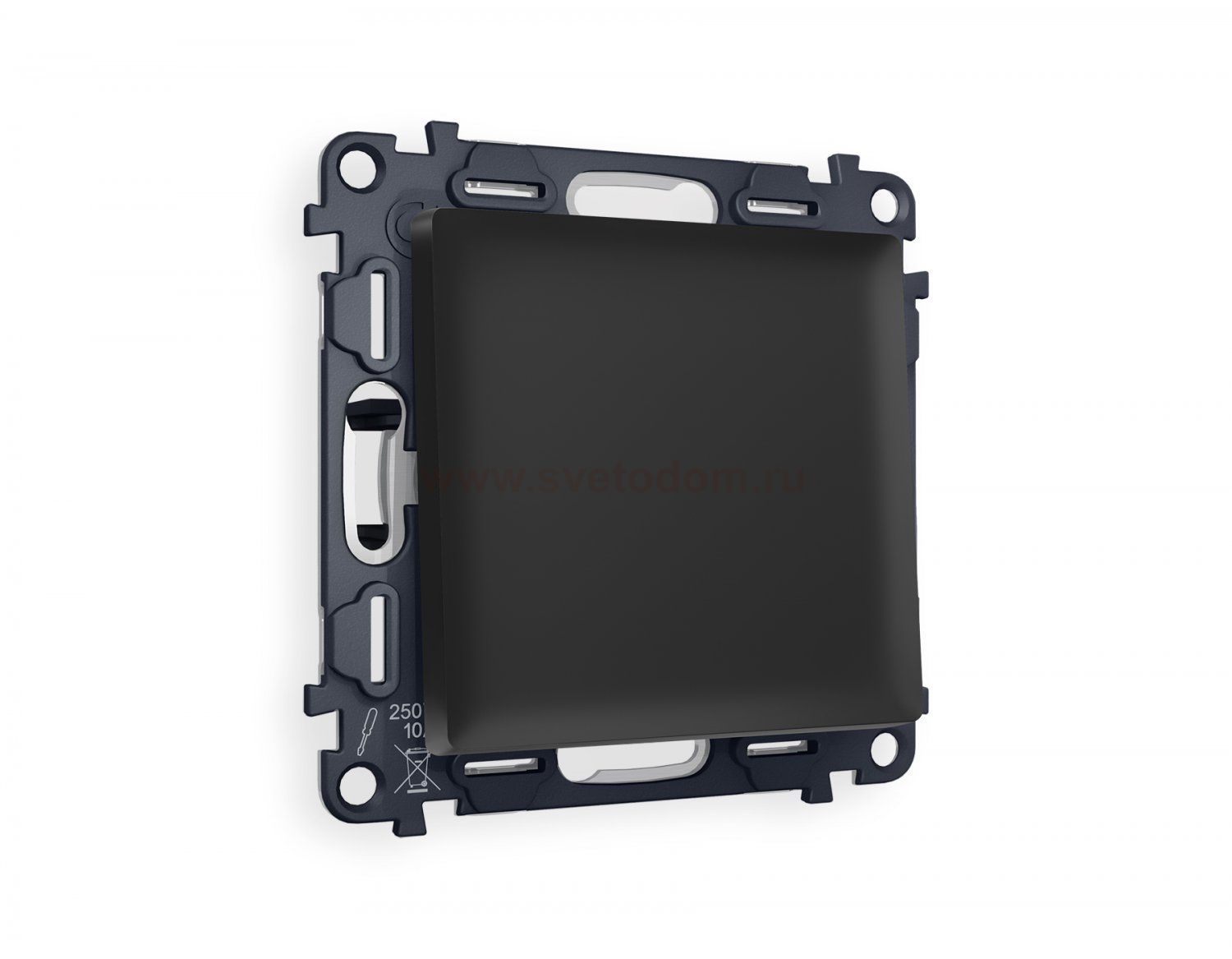 Комплект механизма 1-клавишного перекрестного выключателя ALFA MA801030 Черный матовый QUANT Ambrella Volt