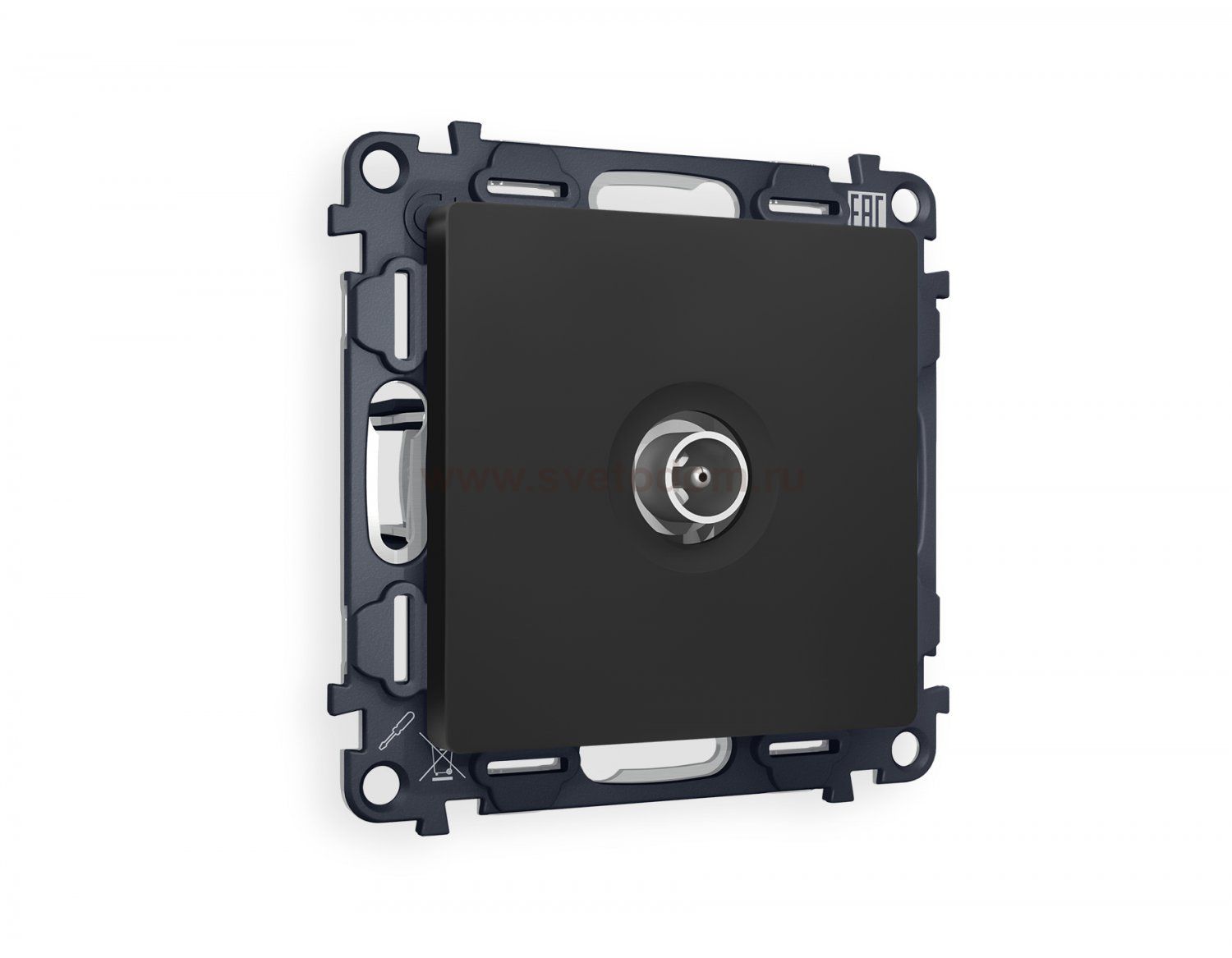 Комплект механизма TV розетки оконечной ALFA MA813010 Черный матовый 50-870 MHz 1dB QUANT Ambrella Volt